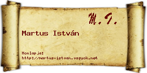 Martus István névjegykártya